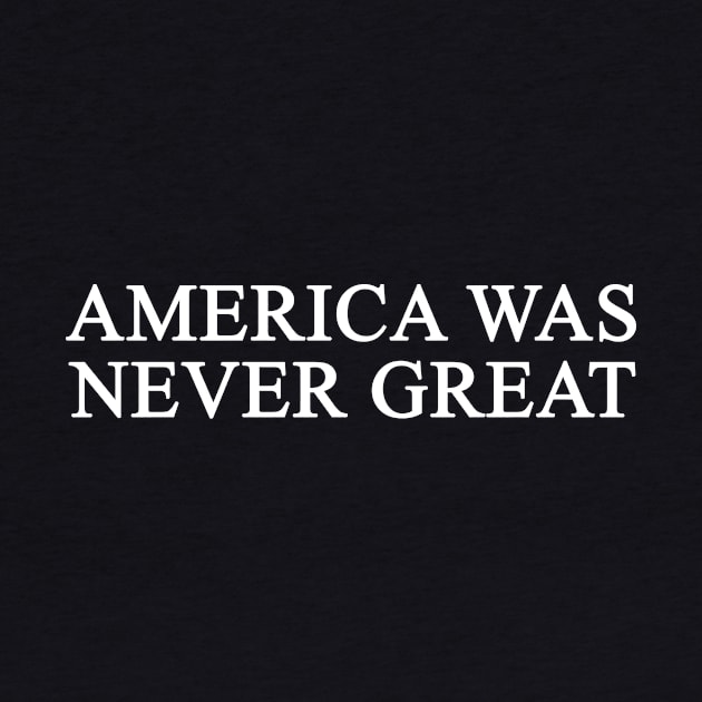 America Was Never Great T-Shirt by dumbshirts